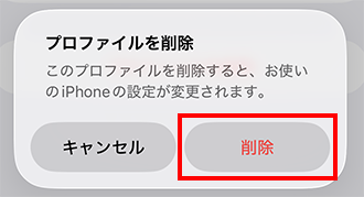 「削除」をタップする