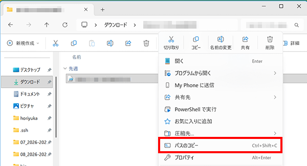 共有された接続情報を準備する